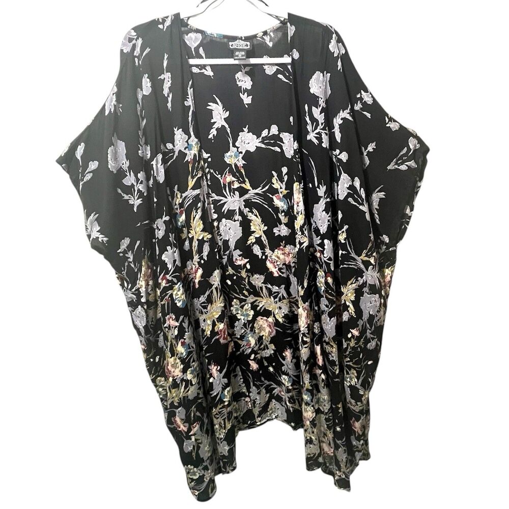Angie Floral Kimono Duster Cover Up M